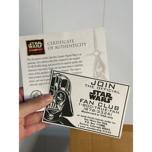 VTG 1997 Darth Vader Head Mug | Star Wars Collectors Series Black Coffee Cup 5" - Picture 7 of 8